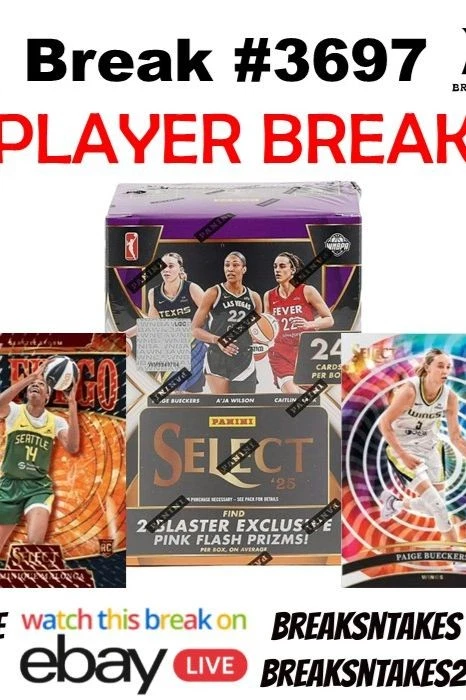 Break #3697: 2025 Panini Select WNBA 5 CASE (100 BOX) Blaster Player Break