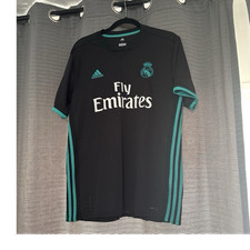 adidas Real Madrid LaLiga Patch Soccer Jersey Black Teal men’s size L