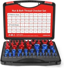 Nut and Bolt Thread Checker - 54 PCS Nut and Bolt Gauges Individually Housed ...