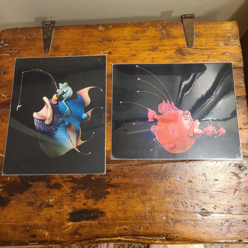 2 VINTAGE TODD WARNER PHOTOS OF FISH SUBJECTS