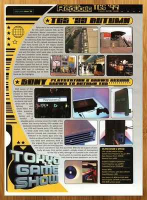 1999 Tokyo Game Show Print Ad/Poster Retro Playstation 2 PS2 Console System Art