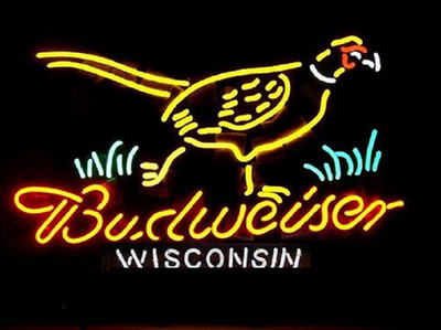 Pheasant Wisconsin Beer 20''x16'' Neon Sign Lamp Light Bar Sports Club Gift Decor