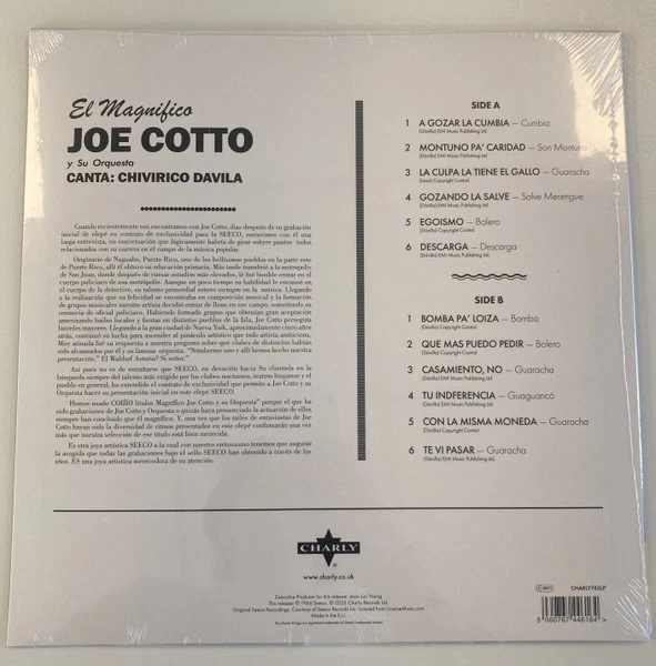 JOE COTTO "EL MAGNIFICO" CLASSIC CUBAN MAMBO LP 2025 RERMASTERED NEW LP - Image 2 of 2