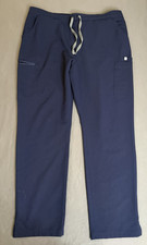 FIGS Technical Scrub Pants Womens XL Blue Straight Leg High Rise Drawstring