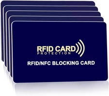 5-Pack RFID Blocking Cards | Contactless NFC/RFID Credit Card & Passport Protect