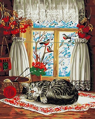 Diamond Painting Katze vor dem Fenster (UAB ArtiBalta) NEU/OVP