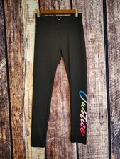 JUSTICE Girls Black With Colorful Logo Leggings SUPER SOFT SIZE XL 16/18 EUC