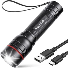 Super Brillante USB Recargable Alta Linterna Lampara De Mano Foco LED Portatil
