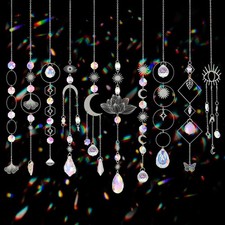Sun Catchers, 10 Pcs Crystal Suncatcher Prism Hanging Kit with Chain Rainbow ...
