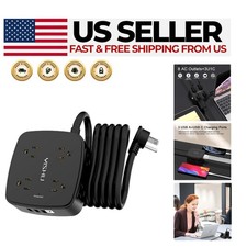 Surge Protector Power Strip: 8 AC Outlets  10 Ft Cord with Wall Mount Option