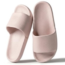 Shower Shoes for Women Men - Non-Slip House Slippers - 7 Women/6 Men Pink