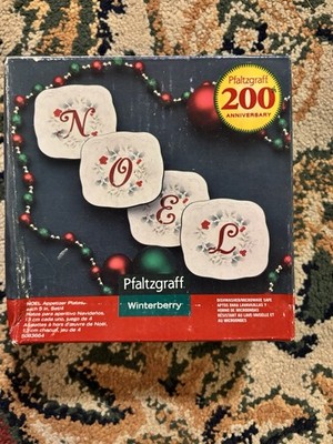 Pfaltzgraff Winterberry NOEL Appetizer Plates 200 Anniversary Edition ￼