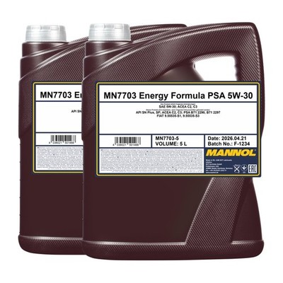 MANNOL 7703 Energy Formula PSA 5W-30 Motoröl, 2x5 Liter