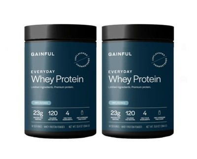 Gainful Everyday Whey Protein Powder 23g Protein per Serving Unflavored (2 PACK)