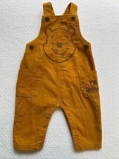 Disney Baby 6-9 months Winnie the Pooh Overalls Brown fine Corduroy Applique Bib