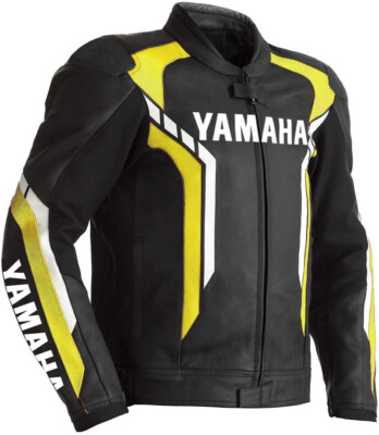 Men Yamaha Motorcycle Leather Jacket Padded Motorbike Leather