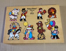 Fisher-Price Vintage Wooden Puzzle 516 CIRCUS, 8 pcs, 1971-1973, Pick Up  Peek
