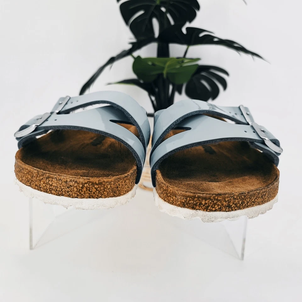 Birkenstock Women's Yao Narrow Light Blue Patent Leather Sandals Size 9US - Image 2 of 4