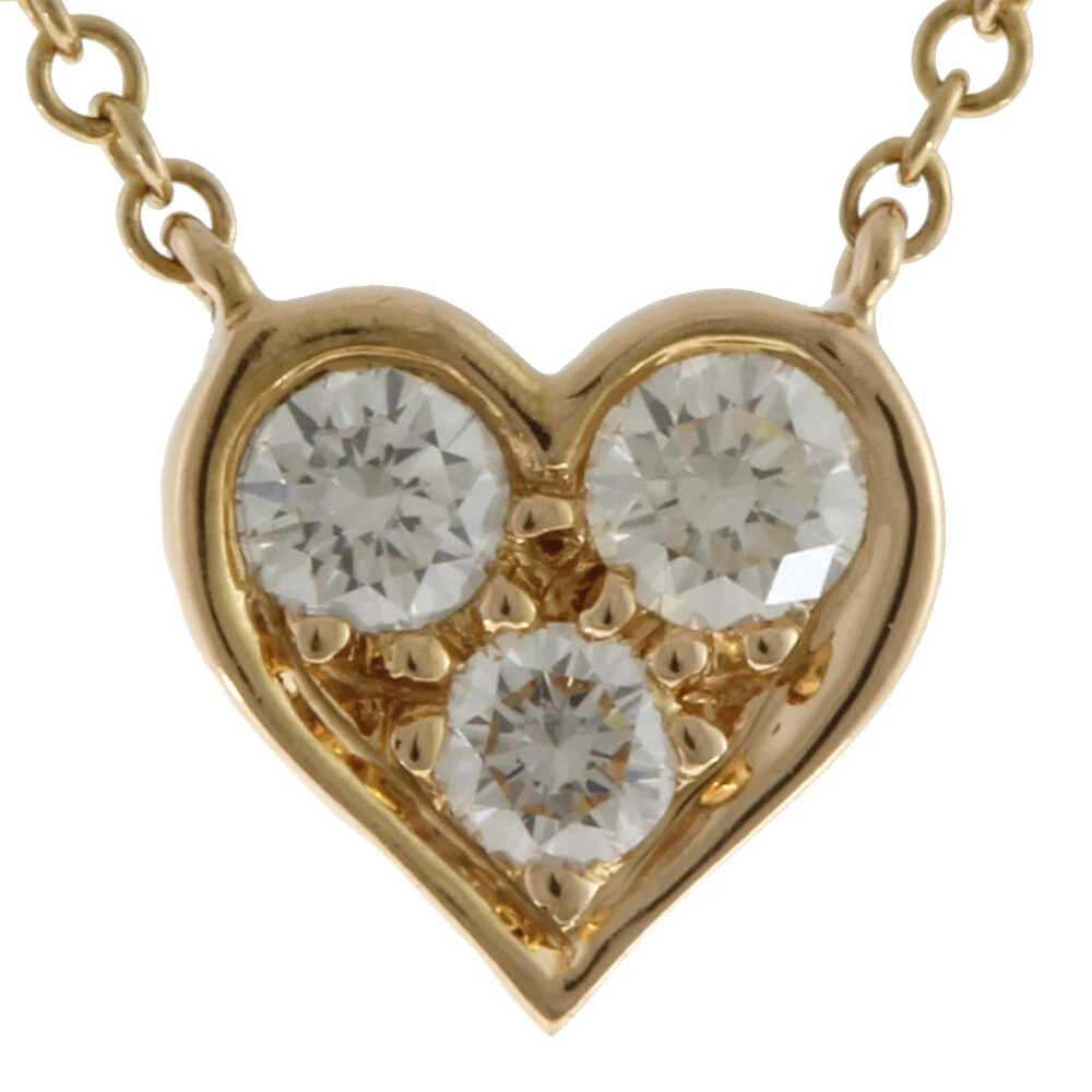 TIFFANY&Co. Necklace K18 Gold diamond Sentimental heart used