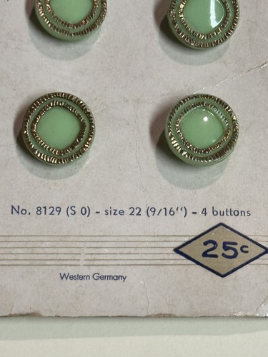 Vintage Exquisit No. 8129 size22 (9/16") western Germany Set of 4 Green Gold - Picture 3 of 4