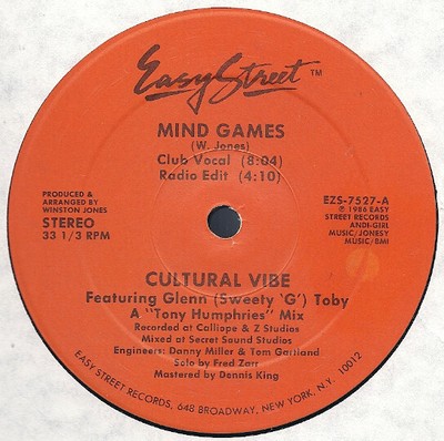 Cultural Vibe Featuring Glenn ''Sweety G'' Toby - Mind Games (12'')