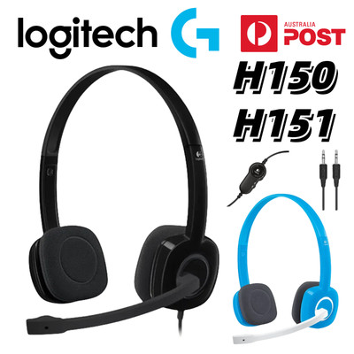 LOGITECH Wired Headset H150 H151 Stereo Headphones Noise Cancelling Microphone