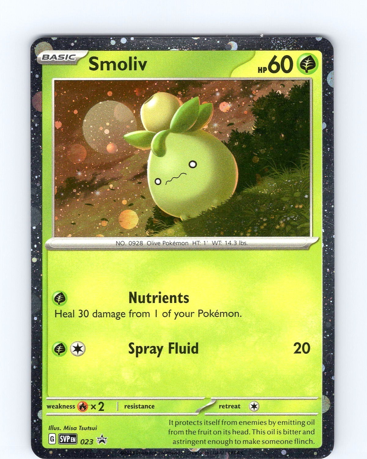 Pokemon TCG Smoliv Black Star Promo SVP 023 Cosmos Holo Promo Card NM