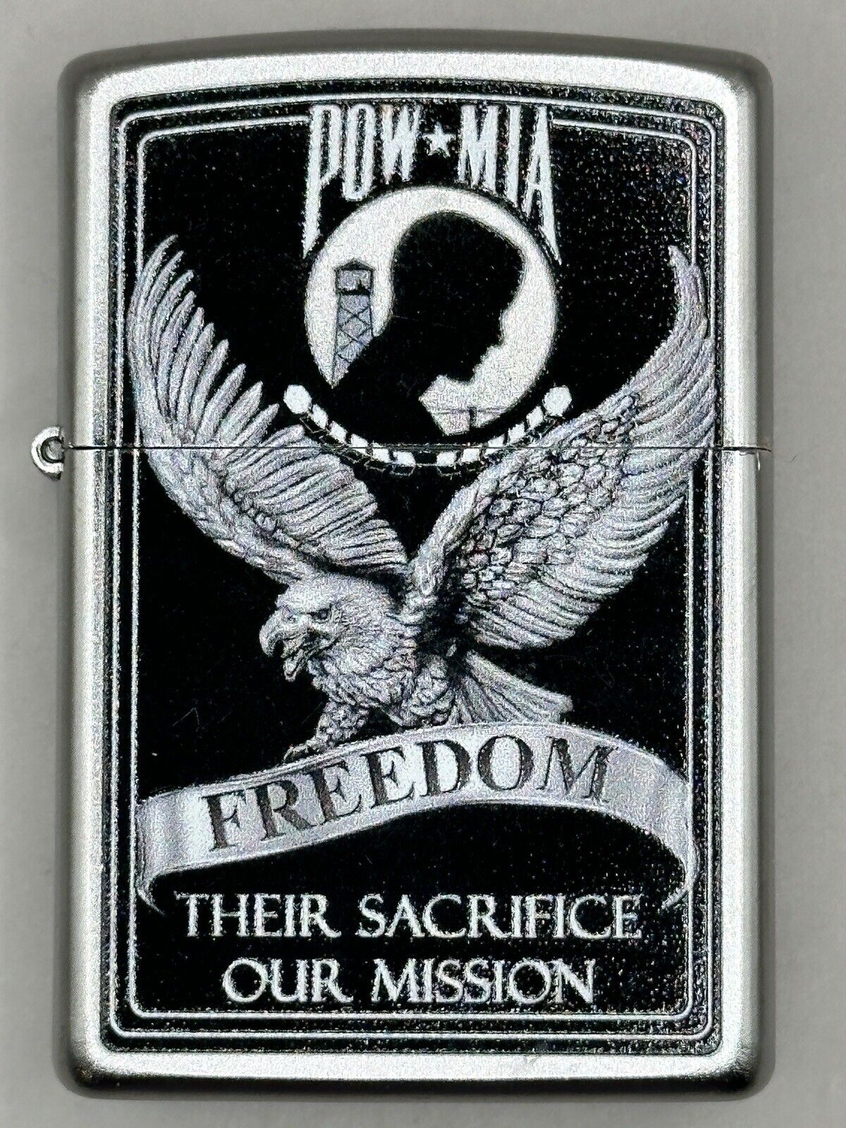 2019 POW MIA Freedom Their Sacrifice Our Mission Chrome Zippo Lighter NEW