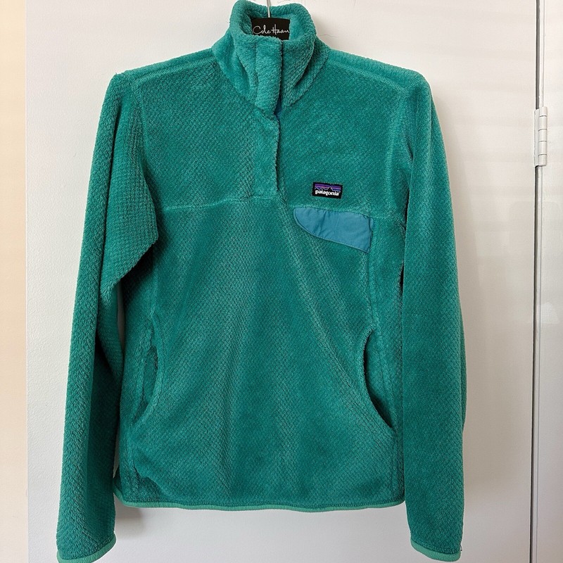 Patagonia Women Size S Re-Tool Snap-T Fleece Pullover Jacket Green Sweater