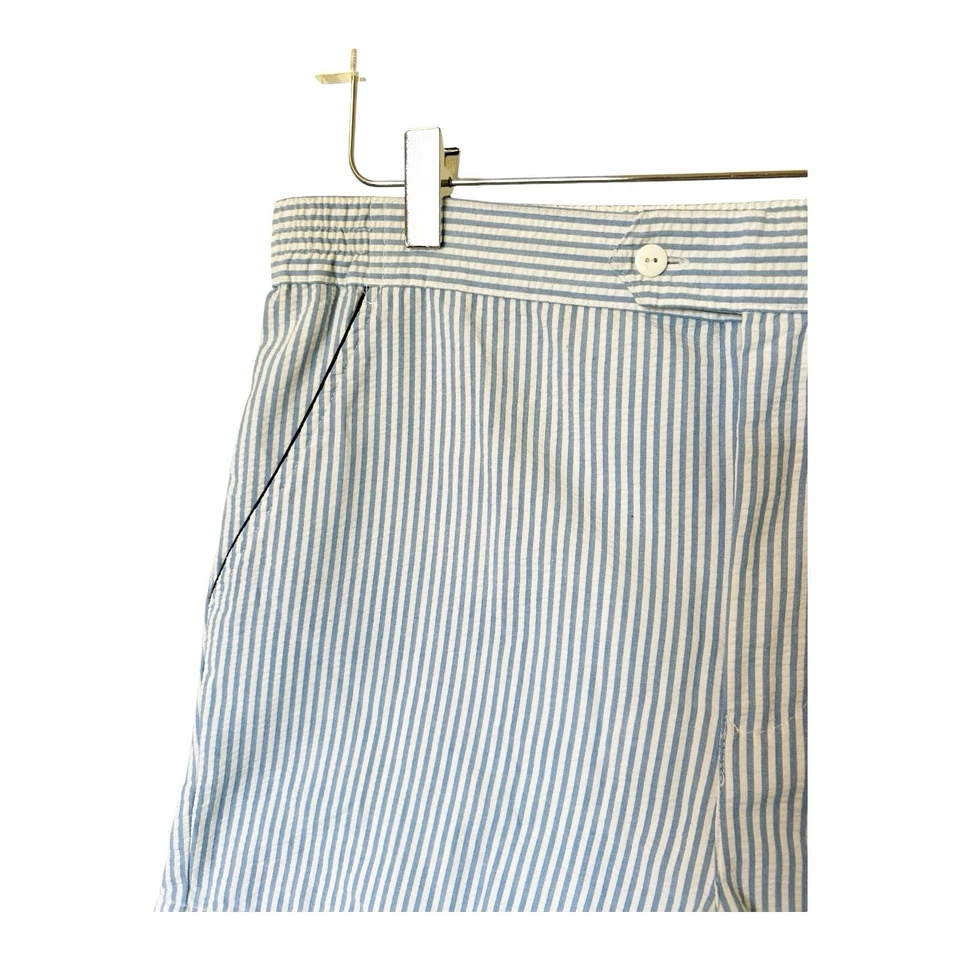 Pantalones Cortos T28 Christian Dior Monsieur Para Hombres Seersucker Piped Rayas Talla S Barco Playa Foto 3 de 4