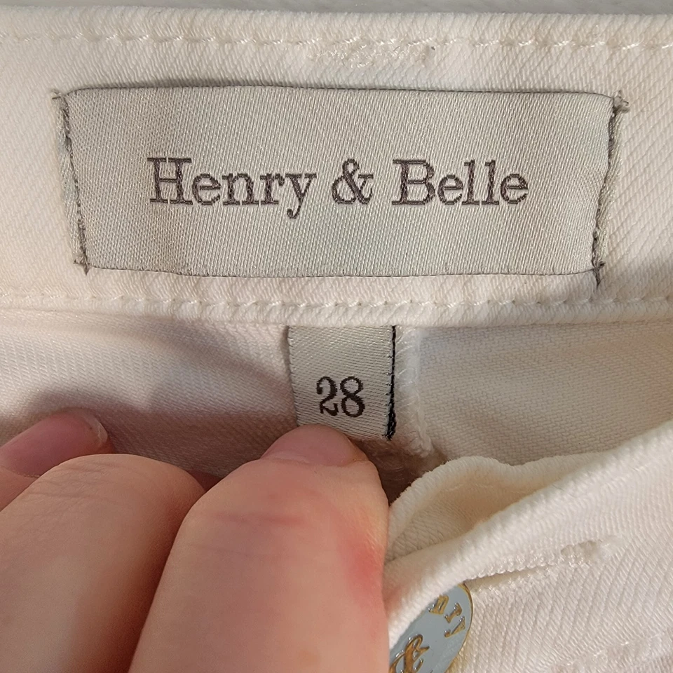Jeans ajustados al tobillo ideales Henry & Belle en blanco, talla 28 Foto 2 de 4