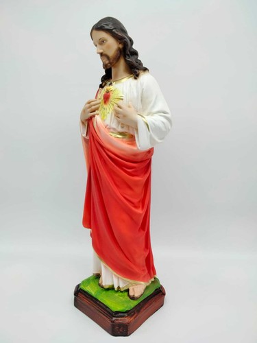 Statue Sacré Coeur de Jésus Résine CM 40 (15,75 '') pour Intérieurs Et Extérieur - Photo 3 sur 4