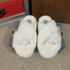 Toms Natural Faux Fur Sussie Slipper Women Size 7