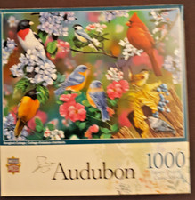 Songbird Cottage Bluebird Cardinal Chickadee Nuthatch Audubon 1000 puzzle