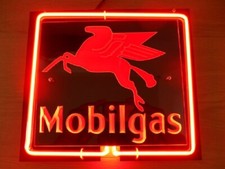 Mobilgas Pegasus Mobil Gas Oil 14" 3D Carved Neon Lamp Sign Light Nightlight EY