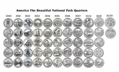2010-2020 NATIONAL PARK 52 COIN QUARTER SET Denver Mint Hot Springs to ...