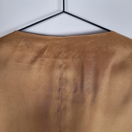 Burberry Suede Leather Waistcoat Brown Tan Camel Smart Vest Button Lined Vintage - Picture 10 of 12