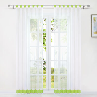 Transparent Gardine Schlaufenschal Vorhang Stores Landhaus Modern Wohnzimmer