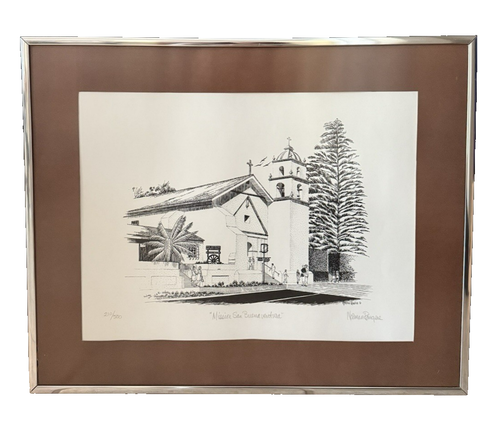 Norman Rangere 1st Edition 1976 Print Mission San Buena Ventura Signed #210/500 - Picture 10 of 11