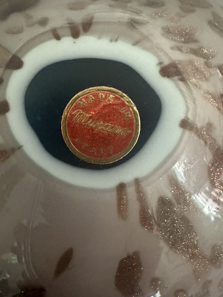 Vintage Mid Century Hand Blown Murano Speckled Art Glass Dish 7” eBay