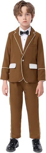 Flower Boy‘s Suits Set Coat Pant Toddler Wedding Prom Tuxedo Outfit Two Pieces - Picture 10 of 16