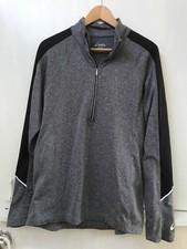 Asics Men's 1/2 Zip Pullover Lightweight Jacket Heather Gray Black S Small