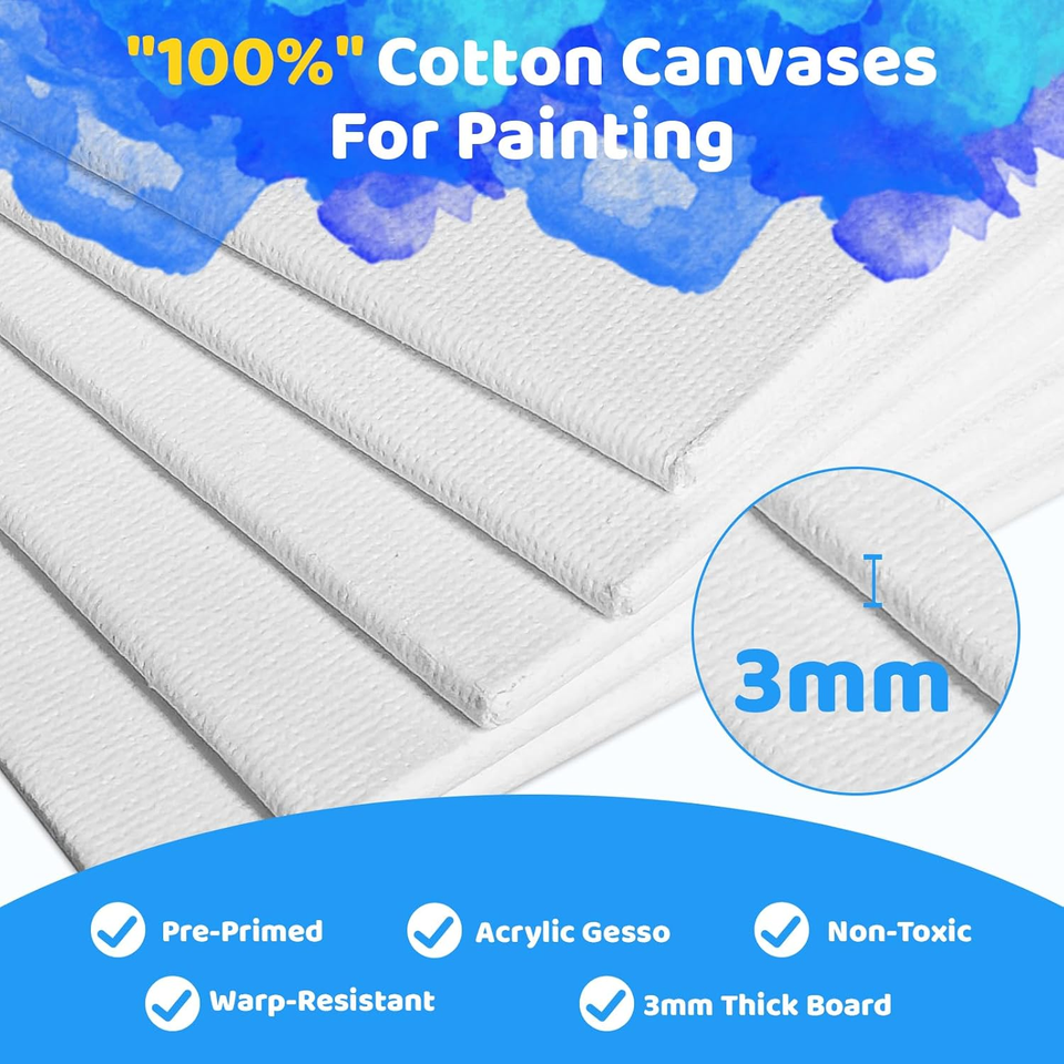 54 PCS Acrylic Paint Canvas Set Acrylic Painting Kit with 2 12 Pack