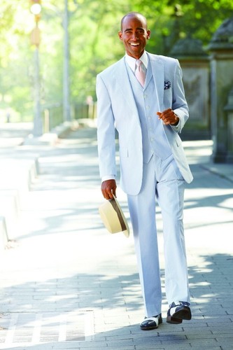 Blue Seersucker Suit Pants 