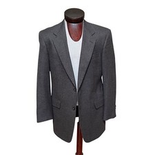 Hart Schaffner Marx Gold Trumpeter Wool Blazer Sport Coat 39R USA Gray Brown