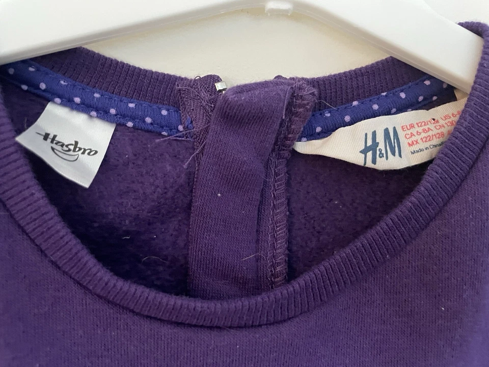 H&M Hasbro Kids Girls My Little Pony Cozy Crew Neck Sweatshirt Dark Purple 6-8Y - Image 3 of 4