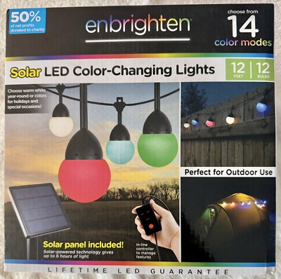 Enbrighten 12-ft Solar Led Color Changing Lights 14 Color Modes NEW