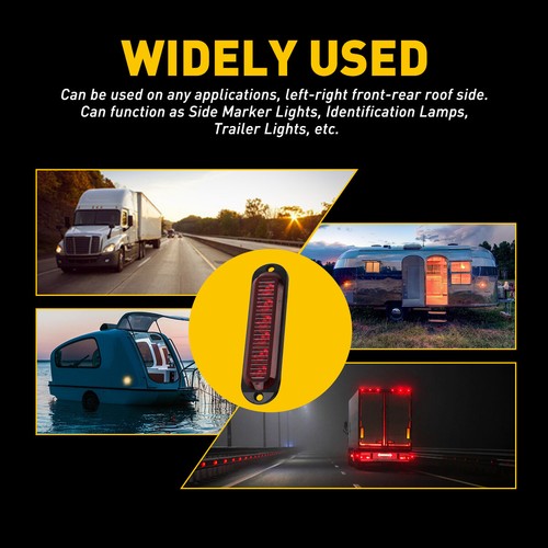 20x Red 6LED Marker Side Lights For RV Trailer Truck Clearance Light Waterproof - Picture 9 of 12