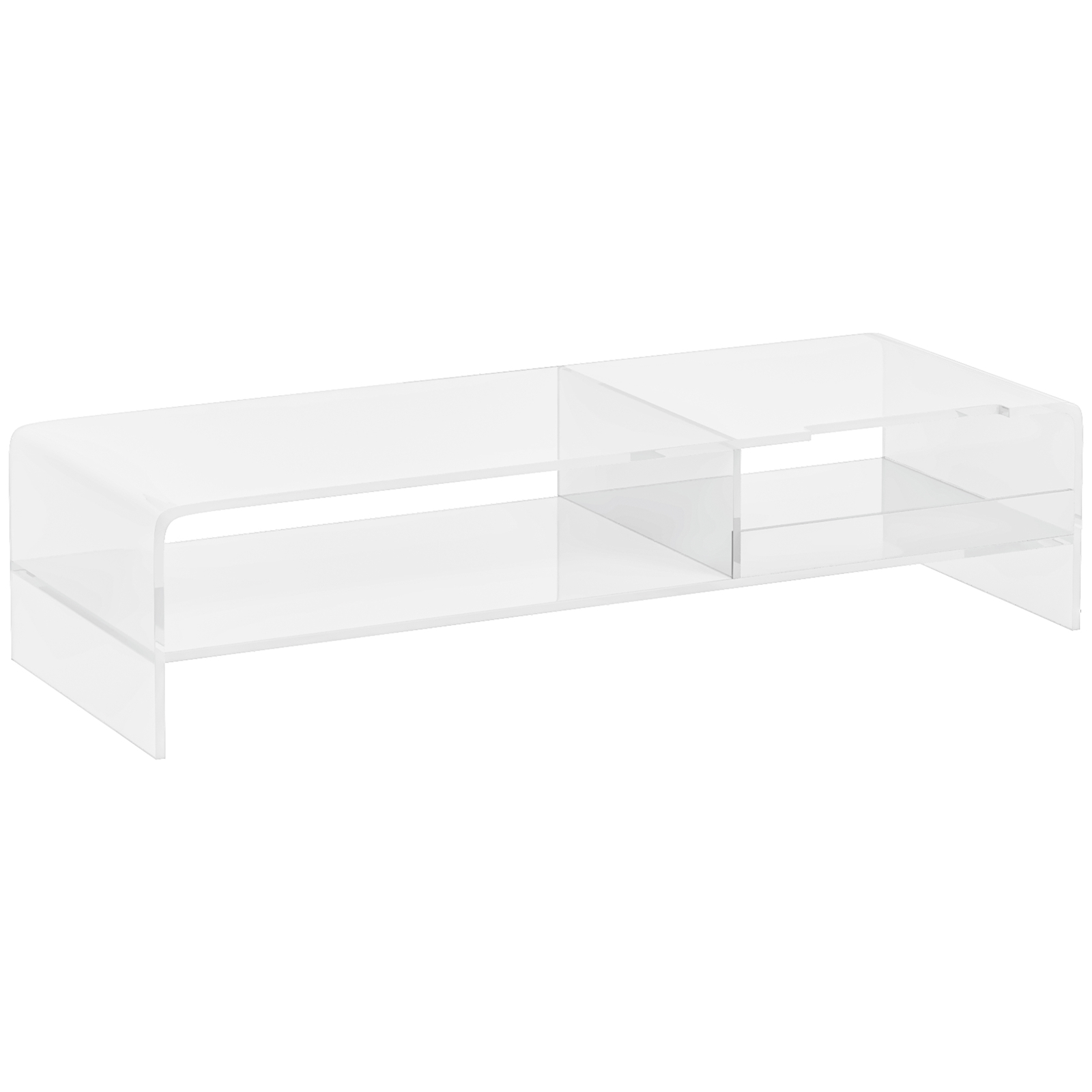 Monitorständer Bildschirmerhöhung mit Staufach für Monitore bis 24 Zoll, Acryl