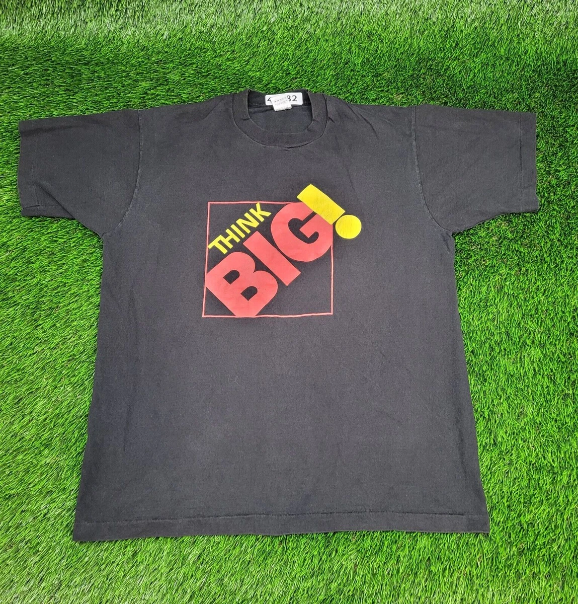 Vintage 90s Think-Big! T-Shirt Medium Faded Black Single-Stitch